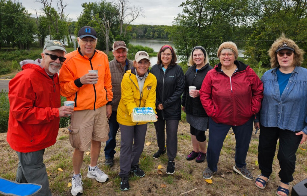 Wellness 50+ participants after a kayaking outing on the Mississippi River